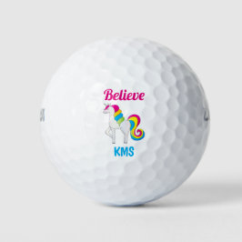 Unicorn Glaube Monogram Initials Niedlich Golfball