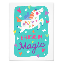 Unicorn glauben an Magic Print Fotodruck