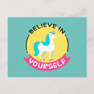 Unicorn "Glauben Sie an sich selbst" motivierend z Postkarte