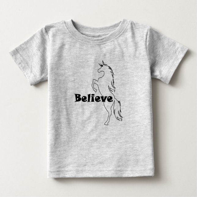 Unicorn Glauve Design - Baby Fine Jersey T - Shirt (Vorderseite)