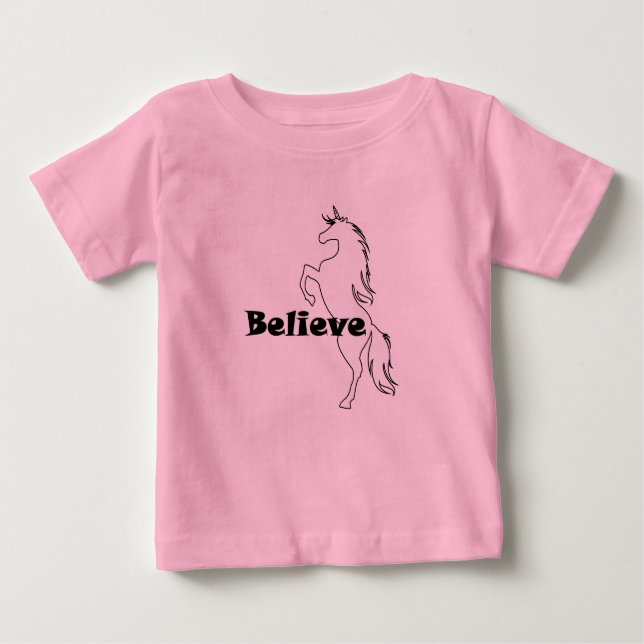 Unicorn Glauve Design - Baby Fine Jersey T - Shirt (Vorderseite)