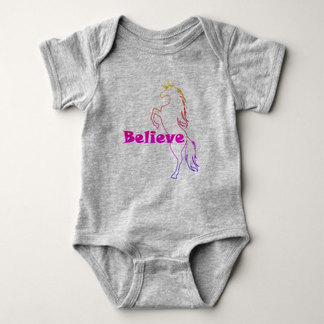 Unicorn Glauve Design - Baby Jersey Bodysuit Baby Strampler (Vorderseite)