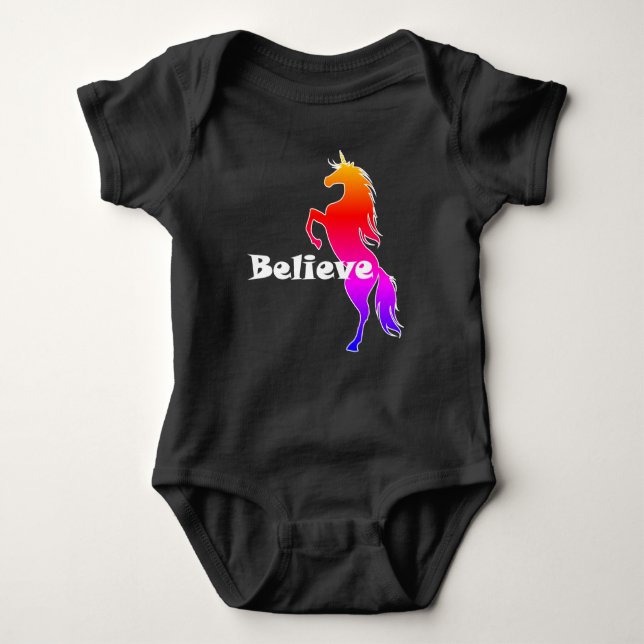 Unicorn Glauve Design - Baby Jersey Bodysuit Baby Strampler (Vorderseite)
