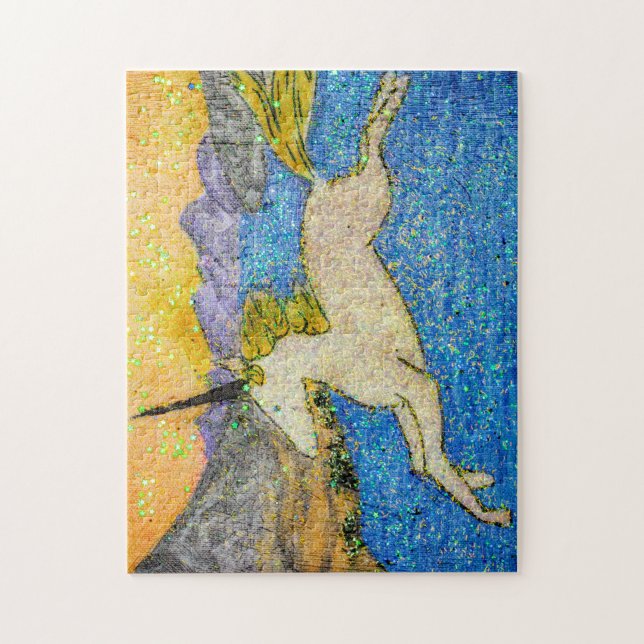 Unicorn Gliding über Evolution Lake Puzzle (Vertikal)