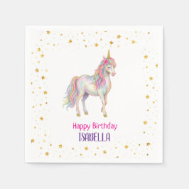 Unicorn Glitter Girls Birthday Serviette