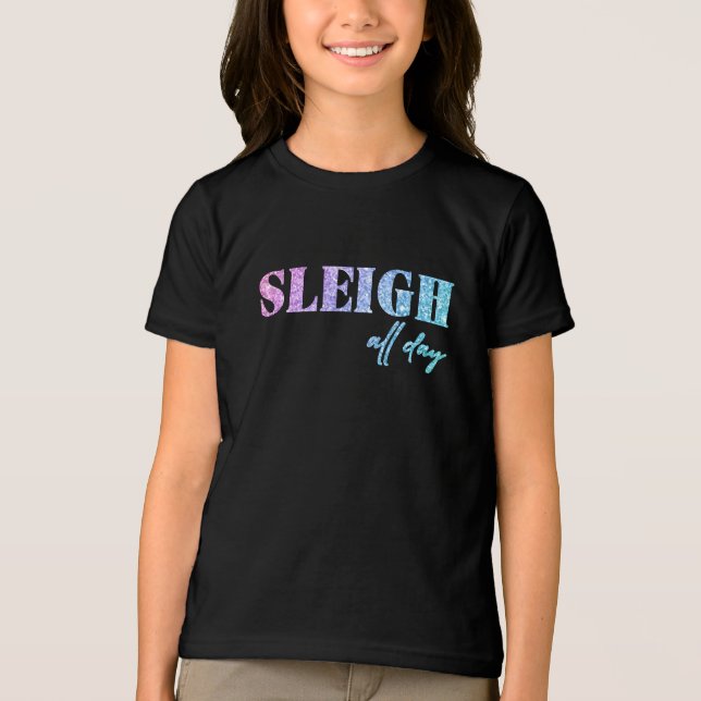 Unicorn Glitzer Sleigh Tri-Blend Shirt (Vorderseite)