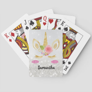 Unicorn-Glitzer Spielkarten