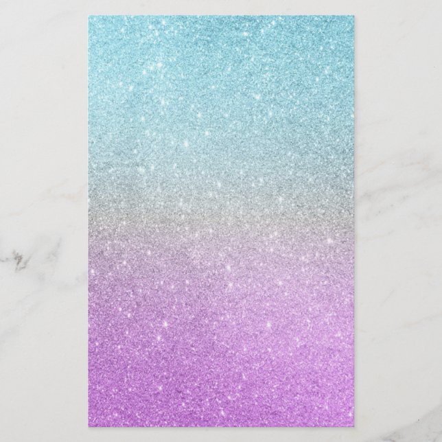 Unicorn Glitzer Stationery Briefpapier (Vorderseite)