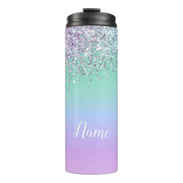 Unicorn Glitzer Thermal Personalisiert Tumbler Thermosbecher