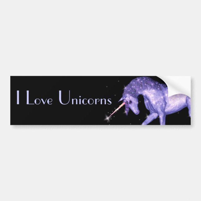 Unicorn-Glitzern Autoaufkleber (Vorne)