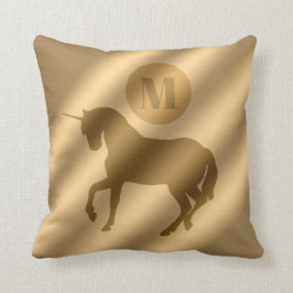 Unicorn Gold Luxury Monogram Kissen