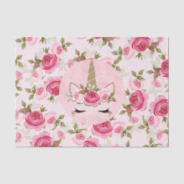 Unicorn Gold Pink Floral Rose Niedlich Trendy Seidenpapier