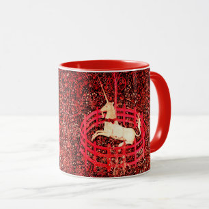 UNICORN GOTHIC FANTASY BLUME, FLORALMOTIFS Rot Tasse