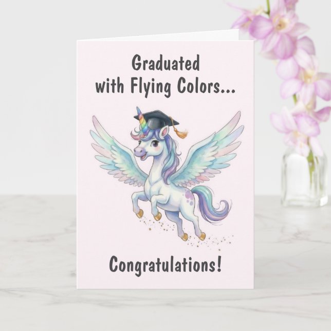 Unicorn Graduation Karte (Orchidee)