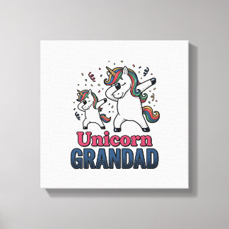 Unicorn Grandad Vintage Engraving Shirt Design_1 Leinwanddruck