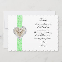 Unicorn Green Lace Wedding Trauzeugin Card Einladung
