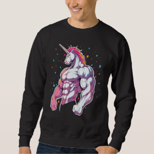 Unicorn Gym Fitness Workout Powerlifter Muskel Sweatshirt