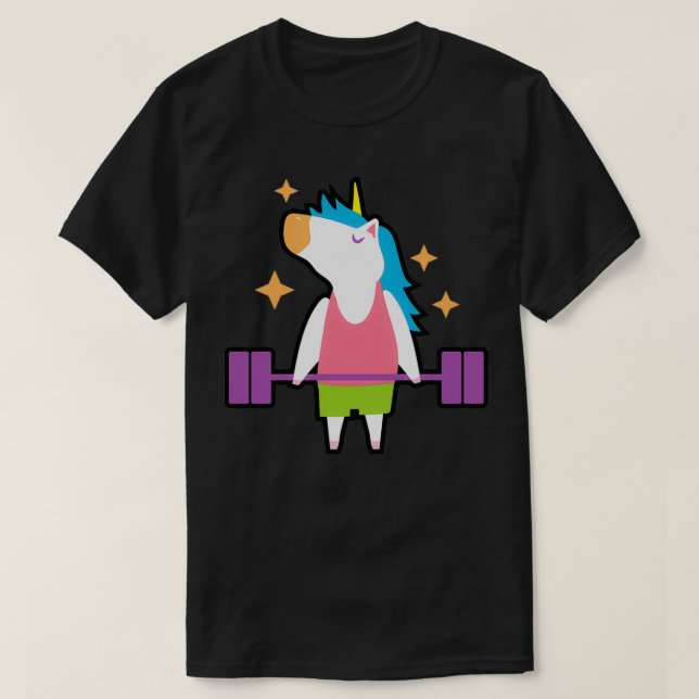 Unicorn Gym Funny Rainbow Animals Workout Fitness T-Shirt (Design vorne)