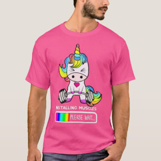 Unicorn Gym Installation Muskeln Unicorn Weightlif T-Shirt