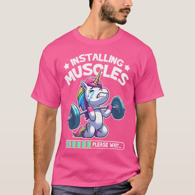 Unicorn Gym Workout Weichtrainings T-Shirt (Vorderseite)