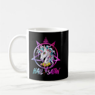 Unicorn Hail Satan Death Metal Rainbow Rave Männer Kaffeetasse