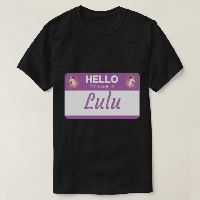 Unicorn Hallo Mein Name ist Lulu - Geschenk für je T-Shirt (Design vorne)