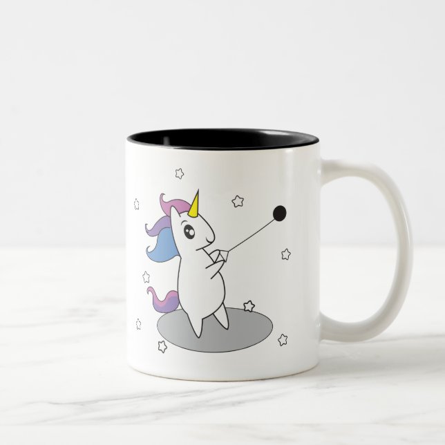 Unicorn-Hammerthrow-Tassen-Schale Zweifarbige Tasse (Rechts)