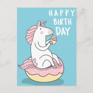 Unicorn Happy Birthday Postkarte