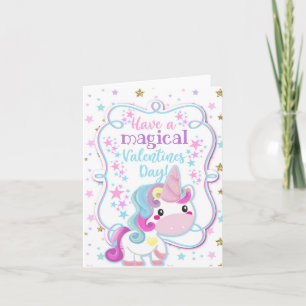 Unicorn Have a Magical Valentines Day Kids Karte
