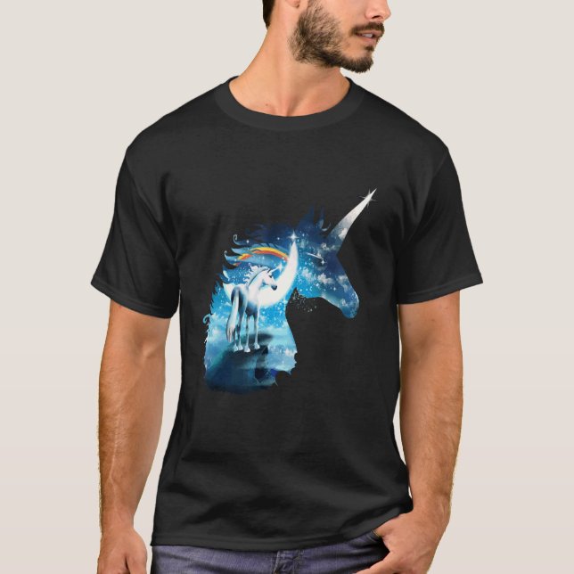 Unicorn Head farbig T-Shirt (Vorderseite)