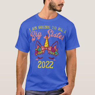 Unicorn Head werde Big Sister 2022 Pregna T-Shirt