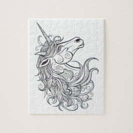 Unicorn Head Zeichnend klein Puzzle