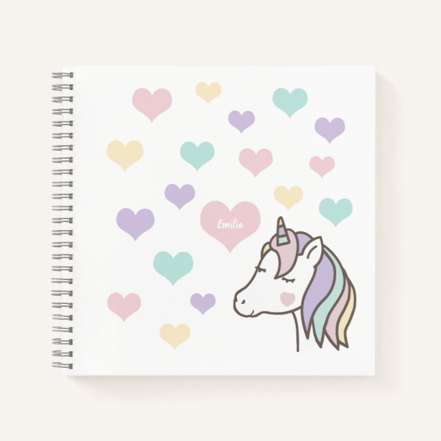 Unicorn Hearts Notizbuch (Vorderseite)