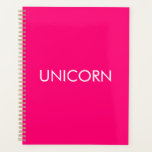 Unicorn heiß rosa Custom Moderne Typografie lustig Planer<br><div class="desc">Unicorn heiß rosa angepasste moderne Typografie lustigen Planner. Vollständig anpassbarer Text.</div>