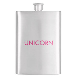 Unicorn heiß rosa Fuchsia Text minimalistisch cool Flachmann