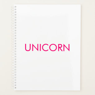 Unicorn, heiß rosa und weiß minimalistischer Brauc Planer