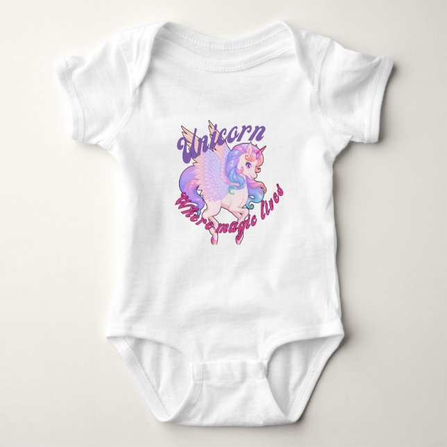 Unicorn-Hemddesign für Babys Baby Strampler (Vorderseite)