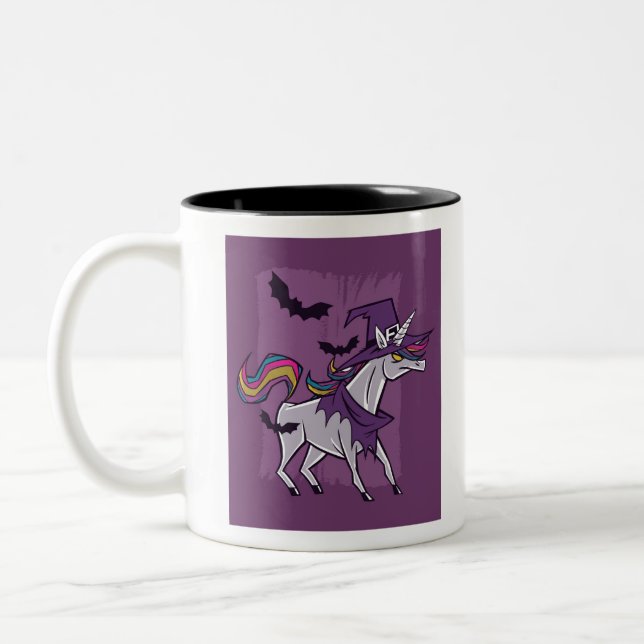 Unicorn Hexe Zweifarbige Tasse (Links)
