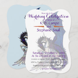 Unicorn Hochzeitsfeier Einladung Drachen Rot