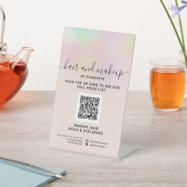 Unicorn holografischen ombre Make-up digitale QR-P Sockelschild