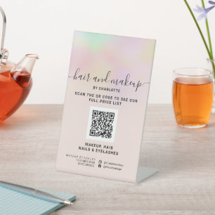 Unicorn holografischen ombre Make-up digitale QR-P Sockelschild