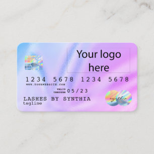 Unicorn Holograph Modern Credit Card Logo Visitenkarte
