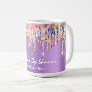 Unicorn Holograph Rainbow Tropfens Brautparty Purp Kaffeetasse
