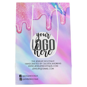 Unicorn Holographic Glitzer Customer Business Mittlere Geschenktüte