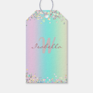 Unicorn Holographic Glitzer Geschenkanhänger