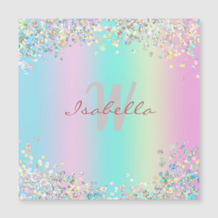 Unicorn Holographic Glitzer Magnetkarte