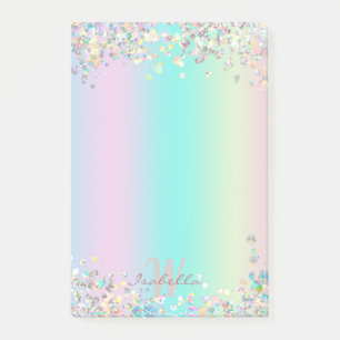 Unicorn Holographic Glitzer Post-it Klebezettel