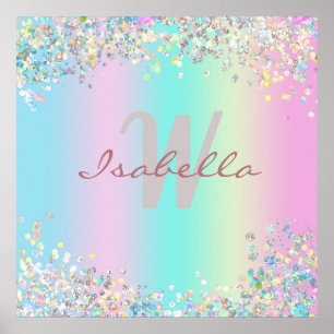 Unicorn Holographic Glitzer Poster