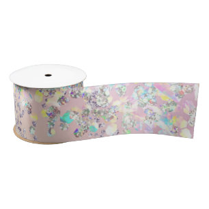 Unicorn Holographic Glitzer Satinband