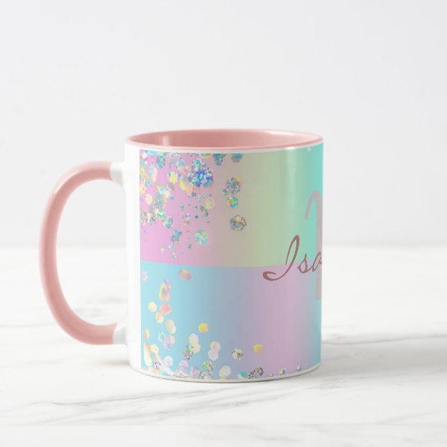 Unicorn Holographic Glitzer Tasse (Links)